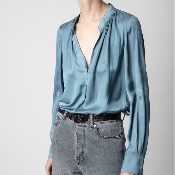 ZADIG & VOLTAIRE Tink Satin Tunic Top Size Large - Picture 1 of 7